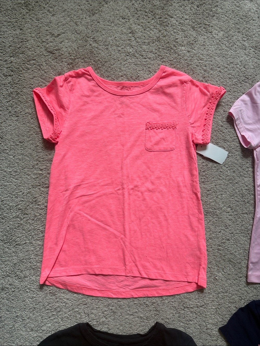 Girls' Mixed Tops Bundle - Pink, Coral, Black, Navy & Mint - Size 8 - Picture 2 of 6